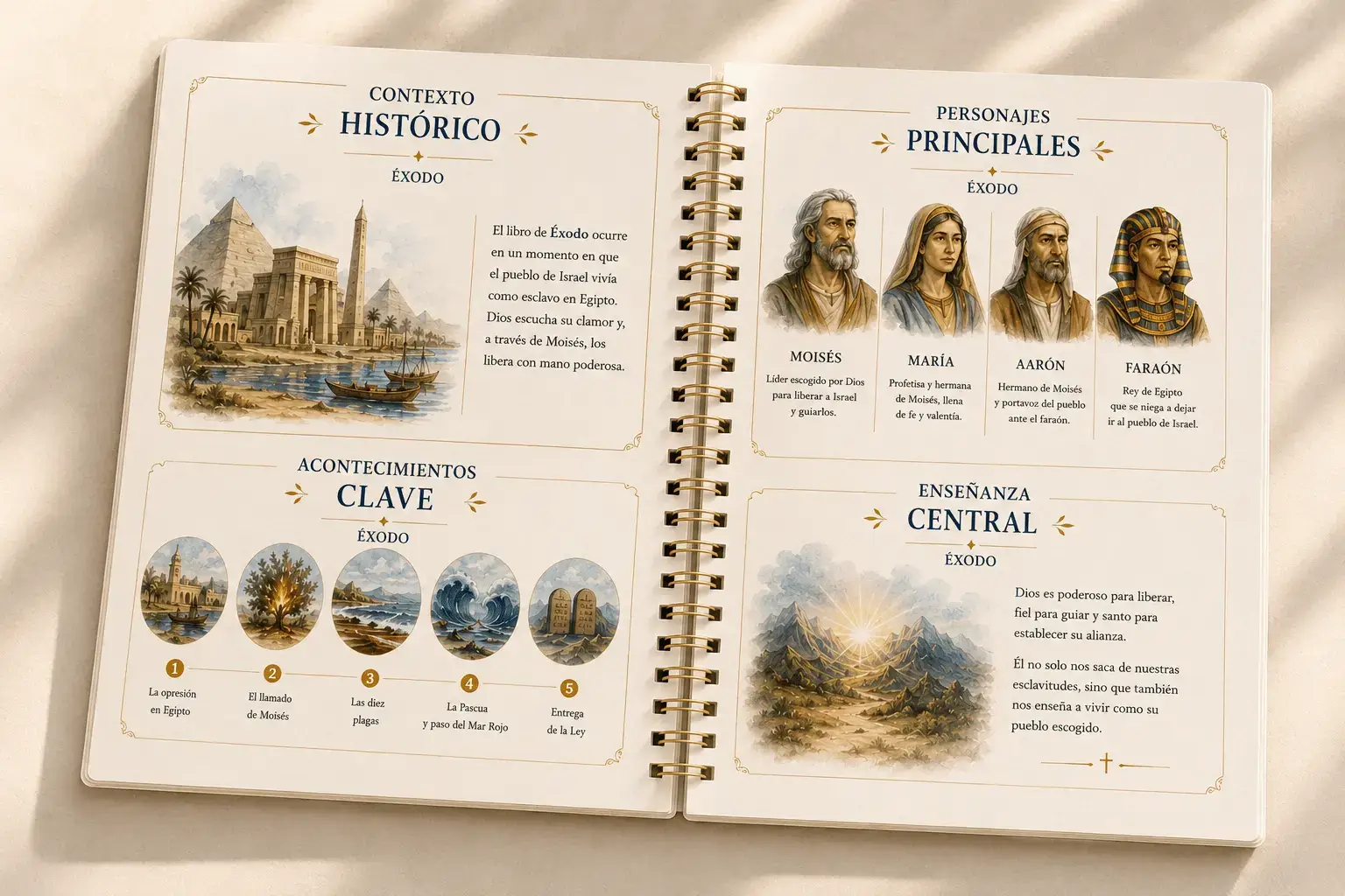 Contexto histórico, personajes, acontecimientos y enseñanza central