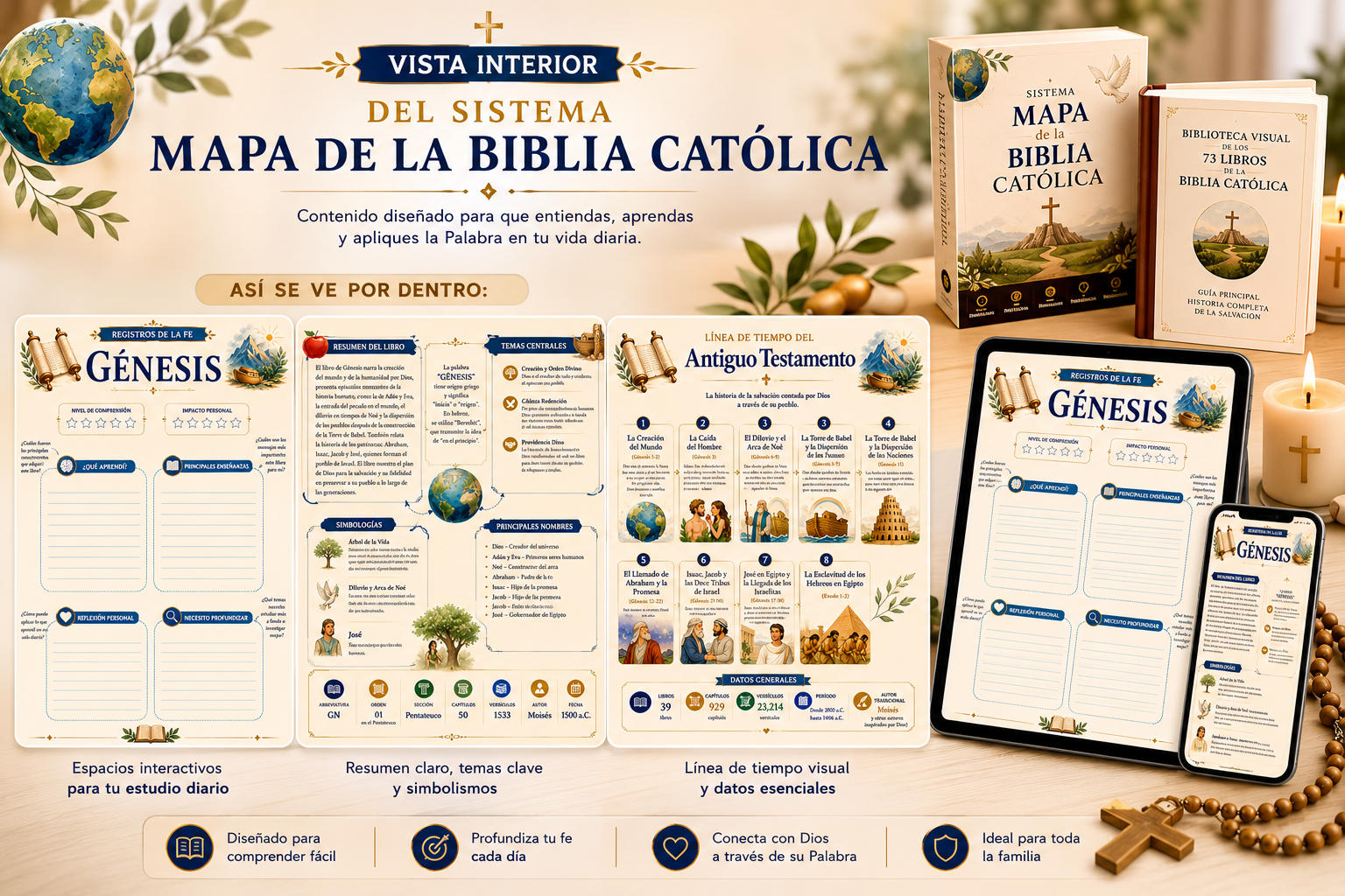 Vista interior del Sistema Mapa de la Biblia Católica