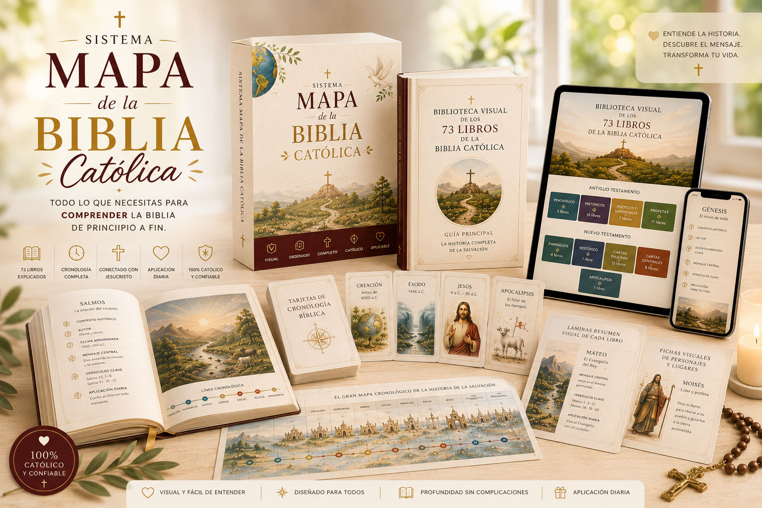 Sistema Mapa de la Biblia Católica — mockup del producto